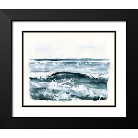 Choppy Surf II Black Modern Wood Framed Art Print with Double Matting by Barnes, Victoria