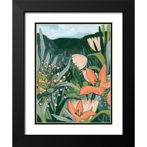 Spring Valley Blooms II Black Modern Wood Framed Art Print with Double Matting by Vess, June Erica