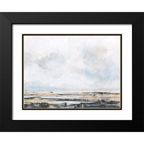 Ocean Inlet I Black Modern Wood Framed Art Print with Double Matting by Caroline, Emma