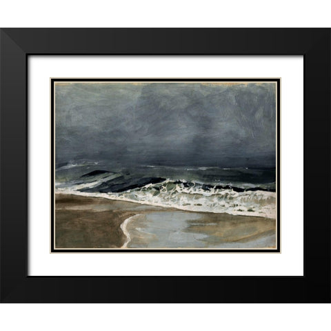 Moody Sea I Black Modern Wood Framed Art Print with Double Matting by Barnes, Victoria