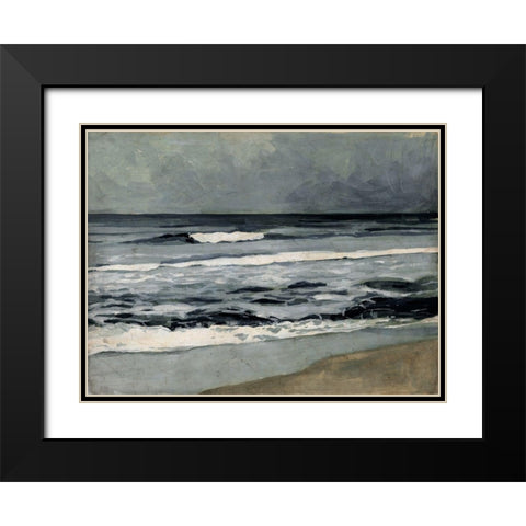 Moody Sea II Black Modern Wood Framed Art Print with Double Matting by Barnes, Victoria