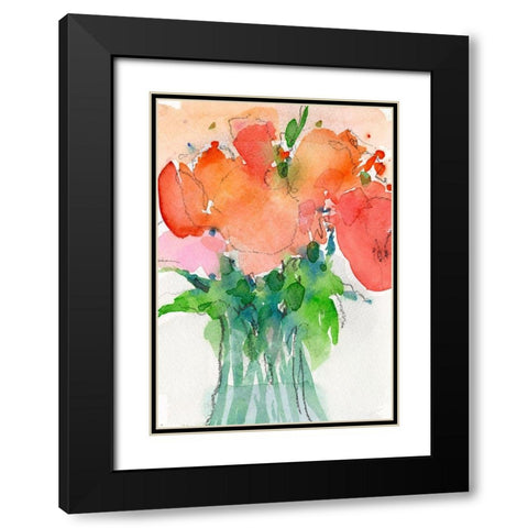Cheerful Bouquet II Black Modern Wood Framed Art Print with Double Matting by Dixon, Samuel