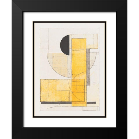 Mapping Bauhaus V Black Modern Wood Framed Art Print with Double Matting by Delamater, Rob
