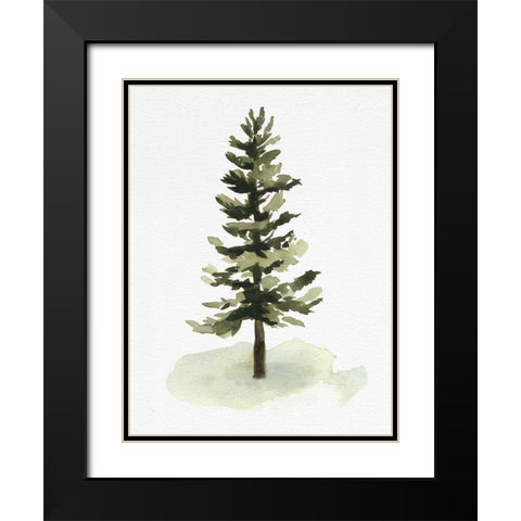 Watercolor Pine II Black Modern Wood Framed Art Print with Double Matting by Caroline, Emma