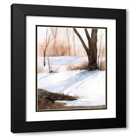 Snowland II Black Modern Wood Framed Art Print with Double Matting by Popp, Grace