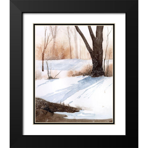 Snowland II Black Modern Wood Framed Art Print with Double Matting by Popp, Grace