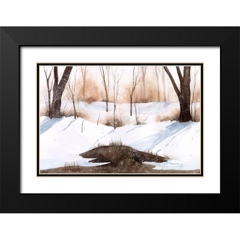 Snowland III Black Modern Wood Framed Art Print with Double Matting by Popp, Grace