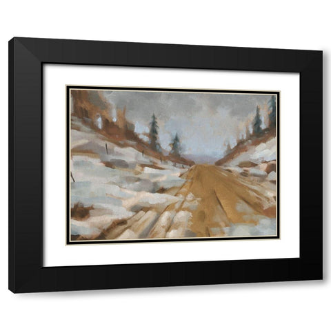 Snowscape I Black Modern Wood Framed Art Print with Double Matting by Green, Jacob