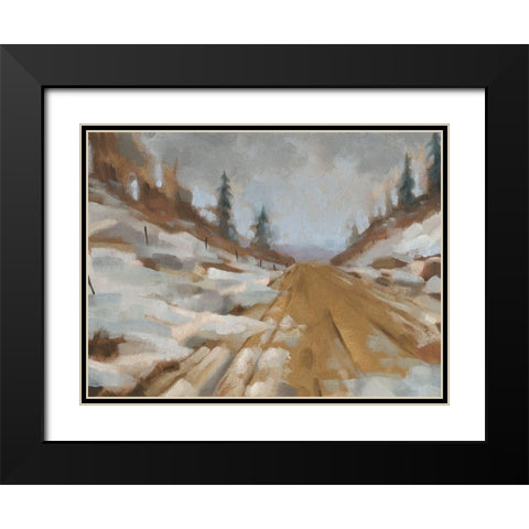 Snowscape I Black Modern Wood Framed Art Print with Double Matting by Green, Jacob