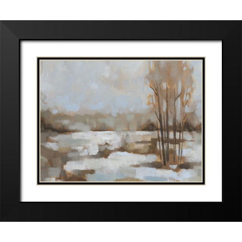 Snowscape II Black Modern Wood Framed Art Print with Double Matting by Green, Jacob