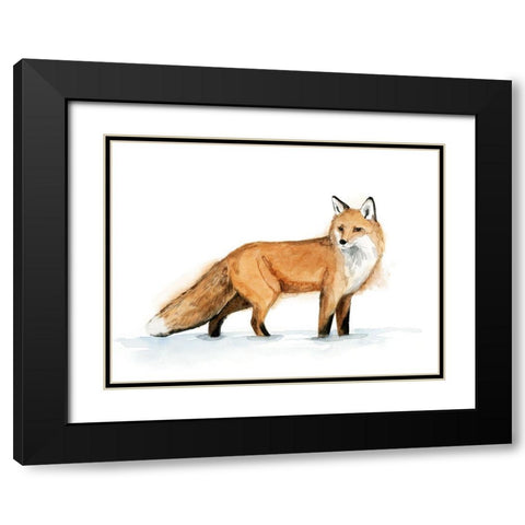 Snow Fox I Black Modern Wood Framed Art Print with Double Matting by Popp, Grace