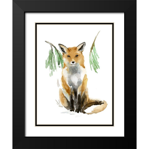 Snowy Fox I Black Modern Wood Framed Art Print with Double Matting by Warren, Annie