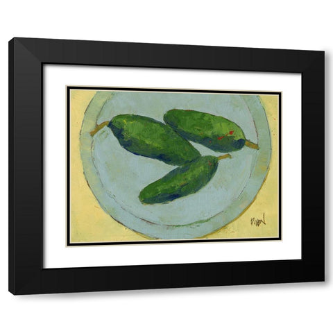 Peppers on a Plate IV Black Modern Wood Framed Art Print with Double Matting by Dixon, Samuel