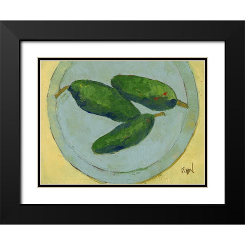 Peppers on a Plate IV Black Modern Wood Framed Art Print with Double Matting by Dixon, Samuel