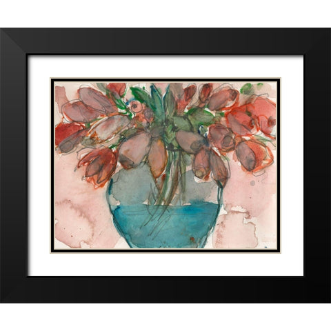 Elegance Bouquet I Black Modern Wood Framed Art Print with Double Matting by Dixon, Samuel