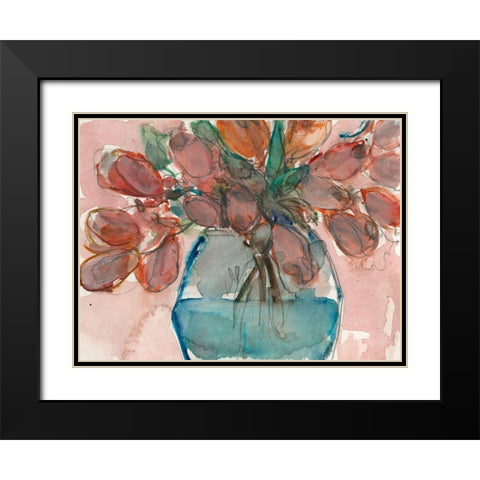 Elegance Bouquet II Black Modern Wood Framed Art Print with Double Matting by Dixon, Samuel