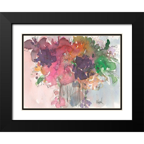 Floral Charm I Black Modern Wood Framed Art Print with Double Matting by Dixon, Samuel