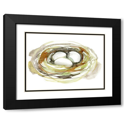 Watercolor Nest I Black Modern Wood Framed Art Print with Double Matting by Goldberger, Jennifer