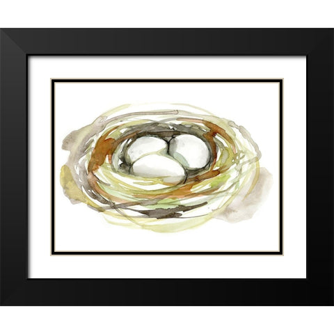 Watercolor Nest I Black Modern Wood Framed Art Print with Double Matting by Goldberger, Jennifer