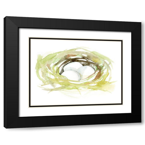 Watercolor Nest II Black Modern Wood Framed Art Print with Double Matting by Goldberger, Jennifer