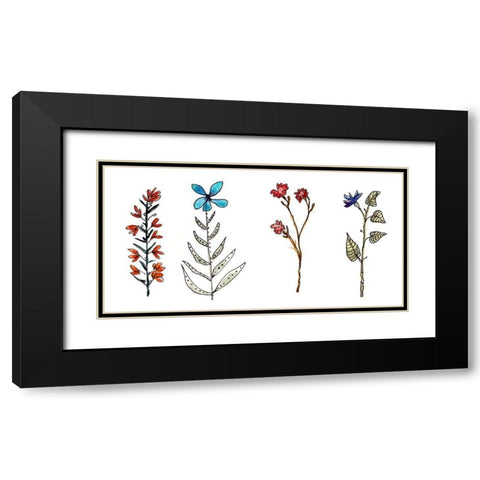 Botanical Vibes II Black Modern Wood Framed Art Print with Double Matting by McCreery, Paul