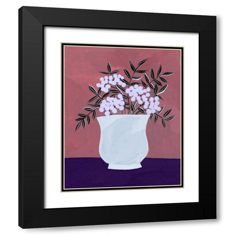Tree Berries I Black Modern Wood Framed Art Print with Double Matting by Wang, Melissa