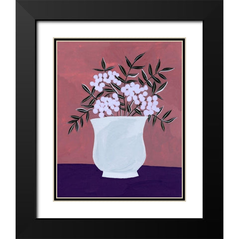 Tree Berries I Black Modern Wood Framed Art Print with Double Matting by Wang, Melissa