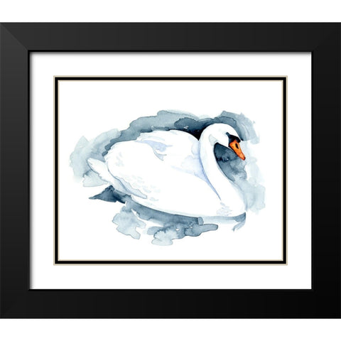 Silverlake Swan I Black Modern Wood Framed Art Print with Double Matting by Green, Jacob