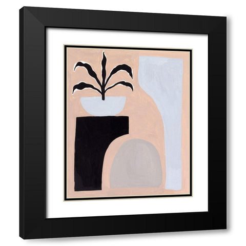 Pale Abstraction I Black Modern Wood Framed Art Print with Double Matting by Wang, Melissa