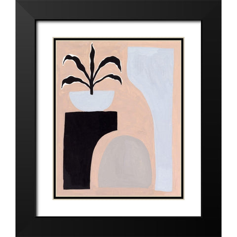 Pale Abstraction I Black Modern Wood Framed Art Print with Double Matting by Wang, Melissa