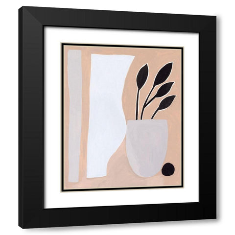 Pale Abstraction II Black Modern Wood Framed Art Print with Double Matting by Wang, Melissa