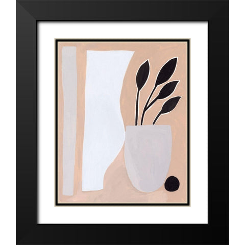 Pale Abstraction II Black Modern Wood Framed Art Print with Double Matting by Wang, Melissa