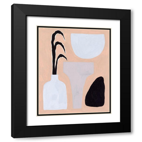 Pale Abstraction III Black Modern Wood Framed Art Print with Double Matting by Wang, Melissa