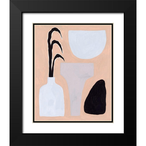 Pale Abstraction III Black Modern Wood Framed Art Print with Double Matting by Wang, Melissa