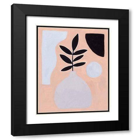 Pale Abstraction IV Black Modern Wood Framed Art Print with Double Matting by Wang, Melissa