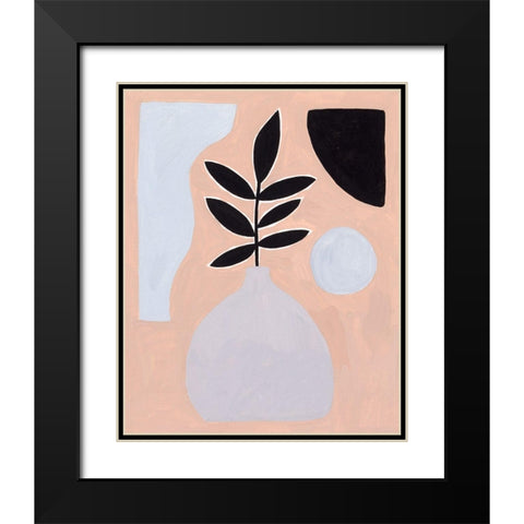 Pale Abstraction IV Black Modern Wood Framed Art Print with Double Matting by Wang, Melissa