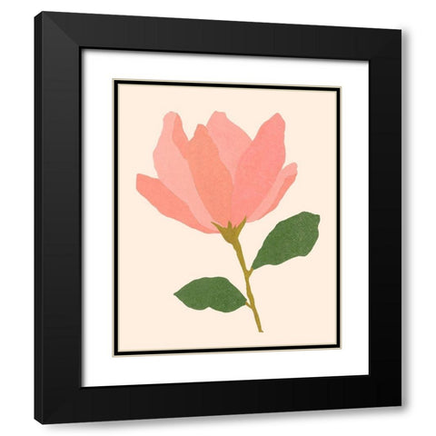 Magnolien I Black Modern Wood Framed Art Print with Double Matting by Wang, Melissa