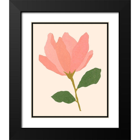 Magnolien I Black Modern Wood Framed Art Print with Double Matting by Wang, Melissa