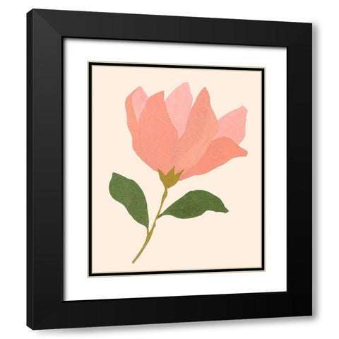 Magnolien II Black Modern Wood Framed Art Print with Double Matting by Wang, Melissa