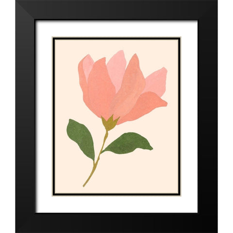 Magnolien II Black Modern Wood Framed Art Print with Double Matting by Wang, Melissa