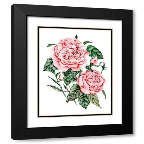 Roses are Red I Black Modern Wood Framed Art Print with Double Matting by Wang, Melissa