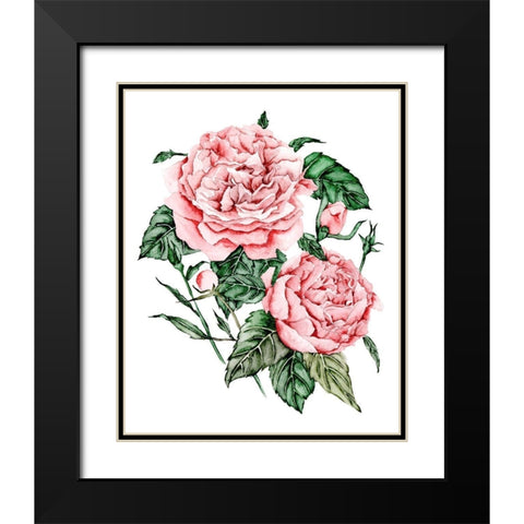 Roses are Red I Black Modern Wood Framed Art Print with Double Matting by Wang, Melissa