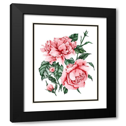 Roses are Red II Black Modern Wood Framed Art Print with Double Matting by Wang, Melissa