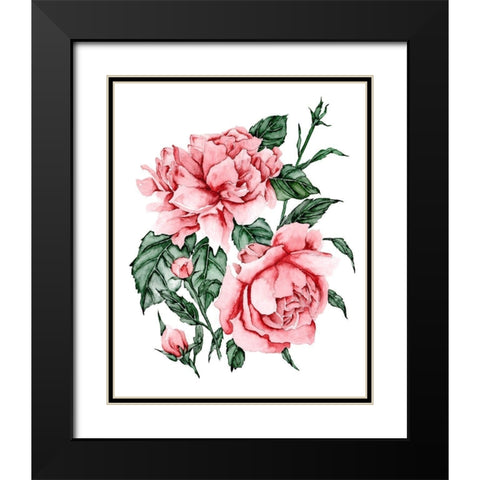 Roses are Red II Black Modern Wood Framed Art Print with Double Matting by Wang, Melissa