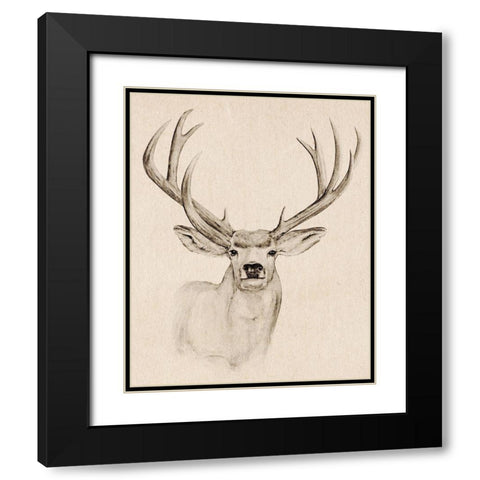 Natural Buck I Black Modern Wood Framed Art Print with Double Matting by Warren, Annie