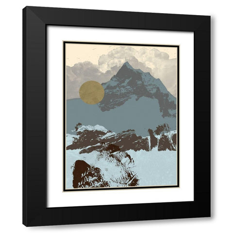 Pop Art Mountain I Black Modern Wood Framed Art Print with Double Matting by Green, Jacob