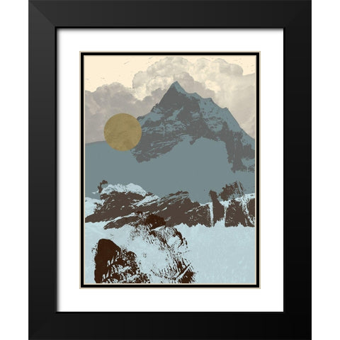 Pop Art Mountain I Black Modern Wood Framed Art Print with Double Matting by Green, Jacob