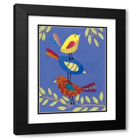 Patterned Feathers I Black Modern Wood Framed Art Print with Double Matting by Moore, Regina