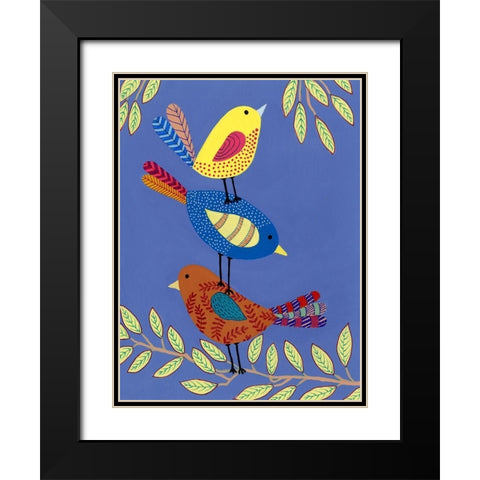Patterned Feathers I Black Modern Wood Framed Art Print with Double Matting by Moore, Regina