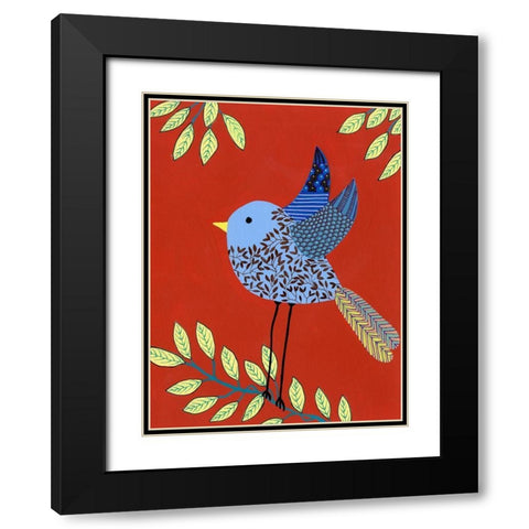 Patterned Feathers III Black Modern Wood Framed Art Print with Double Matting by Moore, Regina